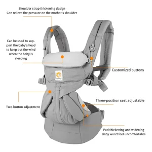 Sac à Dos Ergonomique Multifonction pour Bébé, Respirant, Confortable, pour Nouveau-né