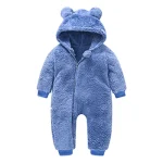 Combinaison bébé garçon hiver polaire douce capuche oreilles ours peluche vêtement confort sécurité