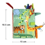 Livre en tissu pour bébé jouet éducatif avec personnages animaux texture douce apprentissage sensoriel cadeau naissance 03 ans