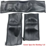 Housses d&rsquo;accoudoirs pour poussette Bugaboo Donkey 1 2 3 5 protection en cuir PU 3 pièces noires zips coutures renforcées style moderne