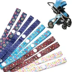 Attachetétine antiperte pour poussette sangle personnalisée en polyester motifs colorés facile à fixer 安全 durable accessoire bébé