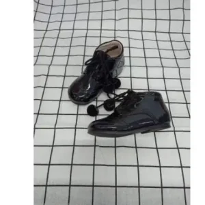 Chaussures d&rsquo;automne/hiver pour filles bottines en cuir véritable pompons noirs style élégant sécurité confort bébé enfant usage quotidien style moderne qualité premium