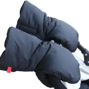 Couvremains d’hiver pour landau gants de poussette en tissu synthétique fourrure polaire accessoires bébé manchons souples style moderne couleur noire Couvremains d’hiver pour landau gants de poussette en tissu synthétique fourrure polaire accessoires bébé manchons souples style moderne couleur noire