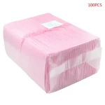 Tapis à langer jetable pour bébé 100 pièces/paquet couches imperméables respirantes pour nourrissons articles pour bébé tapis à langer Portable  Pink
