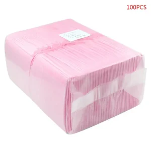 Tapis à langer jetable pour bébé 100 pièces/paquet couches imperméables respirantes pour nourrissons articles pour bébé tapis à langer Portable  Pink