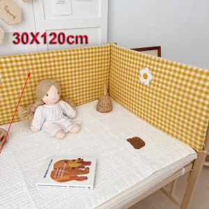 Barrière lit bébé Cartoon ours brodé doublure anticollision sécurité universelle 30x120cm 036 mois Barrière lit bébé Cartoon ours brodé doublure anticollision sécurité universelle 30x120cm 036 mois