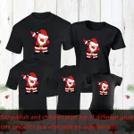 TShirts famille Noël «Joyeux Noël» assortis maman et enfant vêtements coton confort fêtes saisonnières cadeau original
