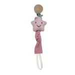 Attachesucette en coton et bois étoile souriante matériau écologique design moderne pour bébé nouveauné 024 mois sécurité et style