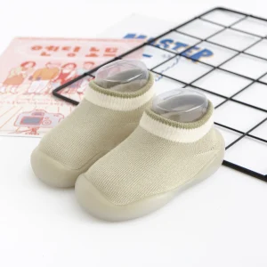 Chaussures enfants sock shoes bébé garçon fille printemps été couleur crème beige semelle antidérapante Chaussures enfants sock shoes bébé garçon fille printemps été couleur crème beige semelle antidérapante