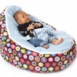 Pouf bébé rose polka pour lit chaise longue pépinière siège portable haute qualité sans rembourrage facile à nettoyer