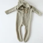 Combinaison bébé nouveauné en coton texture gaufrée style moderne vêtement extérieur bébé fille garçon promenades sorties confort hypoallergénique
