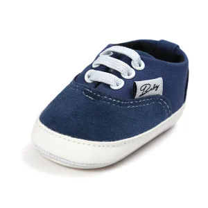 Chaussures en toile pour bébé, souliers pour enfant, nouveau-né, garçon, fille, baskets, semelle souple coordonnante, premiers pas, 0 à 18 mois – navy blue