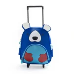 Sac à dos à roulettes pour enfants école voyage motif ours bleu nylon facile à transporter sac à dos détachable