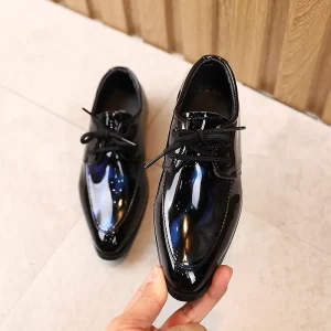 Chaussures formelles pour garçons cuir verni luxe élégance saison printempsautomne 712 ans noir bleu confort style occasion spéciale éducation