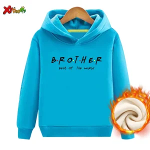Hoodie en velours Xi Yaoer pour enfants style moderne bleu BROTHER vêtement confortable hiver Usage quotidien et loisirs Hoodie en velours Xi Yaoer pour enfants style moderne bleu BROTHER vêtement confortable hiver Usage quotidien et loisirs