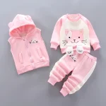 Ensemble hoodie et pantalon bébé garçon fille vêtements chauds look casual automnehiver 2023 rose