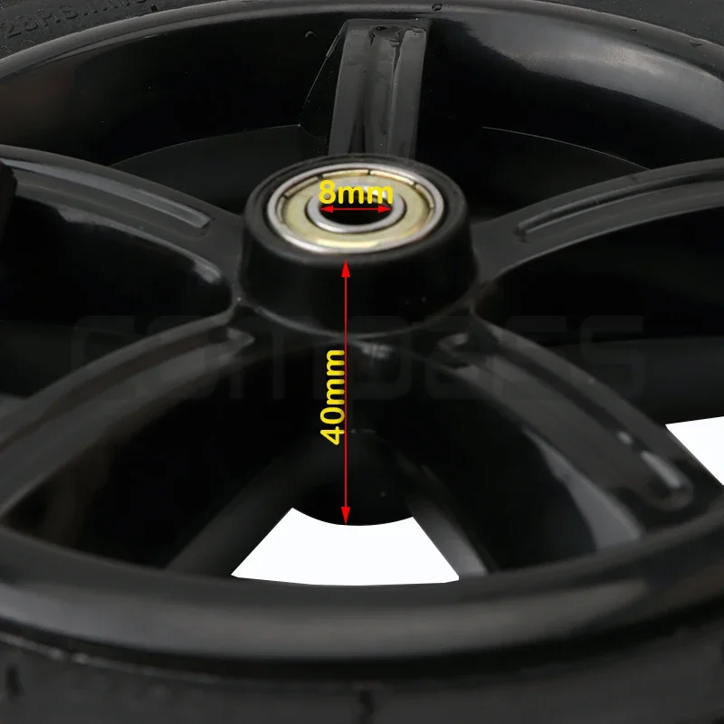 Roue pneumatique bébé poussette 200×45 scooter trottinette diamètre 200mm largeur 45mm noire caoutchouc qualité sécurité pratique compacte urbain