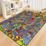 Tapis de jeu éducatif ville en 3D routes et bâtiments tissu doux éveil sensoriel développement moteur bébé tapis jeu maison confort et sécurité idéal enfant