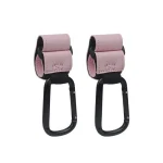 Sangles de portage bébé multifonctionnelles en cuir et aluminium accessoires poussette rose 2 pièces