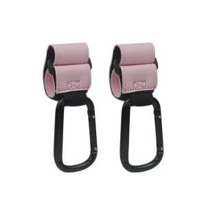 Sangles de portage bébé multifonctionnelles en cuir et aluminium accessoires poussette rose 2 pièces