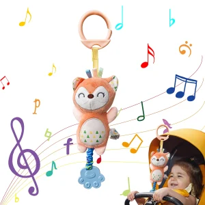 Jouet musical pour bébé en peluche renard doux avec carillons suspendus poussette nouveauné 012 mois accessoire sensoriel anneau de dentition jouets éducatifs Jouet musical pour bébé en peluche renard doux avec carillons suspendus poussette nouveauné 012 mois accessoire sensoriel anneau de dentition jouets éducatifs