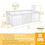 Parc de jeux bébé Kangdube clôture de sécurité fosse à balles piscine aire de jeux clôture pour enfants 03 ans beige