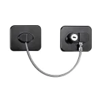 Serrure de fenêtre de sécurité pour bébé avec clé verrouillage réfrigérateur système de protection avec câble en acier inoxydable et plaque en plastique noir