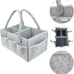 Organisateur de rangement multifonctionnel en feutre sac fourretout poches latérales intérieur compartimenté design moderne minimaliste couleur grise