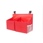 Organisateur sac voiture bébé rangement tissu polyester clips fixation compartiments filet rouge