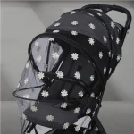 Moustiquaire poussette floral fleurs marguerites tissu mesh protection antimoustiques bébé stroller accessoire sécurité style moderne