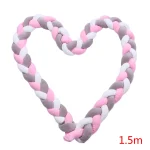 Cushion tressé en tissu doux pour décoration oreiller en forme de cœur accessoire décoratif en peluche pour chambre d&rsquo;enfant ou animal de compagnie gris blanc rose