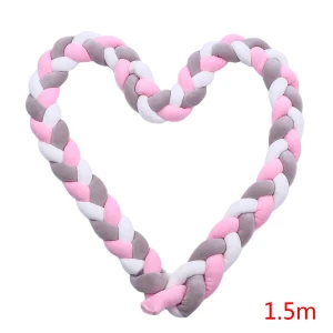 Cushion tressé en tissu doux pour décoration oreiller en forme de cœur accessoire décoratif en peluche pour chambre d&rsquo;enfant ou animal de compagnie gris blanc rose