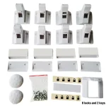 Serrure de sécurité pour portes et tiroirs bébé verrouillage à levier 8 serrures 2 clés fixation sans perçage ensemble complet pour la protection des enfants