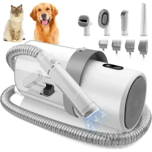 Kit de toilettage pour chien pour animaux de compagnie, comprend 4 peignes de tondeuse à cheveux, 2,5 l, aspirateur et 5 outils de toilettage pour animaux de compagnie – US Plug