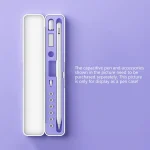 Étui portable Apple Pencil 2 housse protection stylo compartiments accessoires violet design moderne matériau plastique durable rangement sécurisé