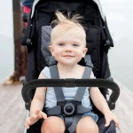 Barre de parechocs ajustable pour poussette avec housse en cuir lisse accessoire de sécurité universel pour bébé