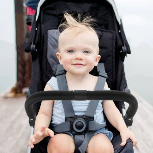 Barre de parechocs ajustable pour poussette avec housse en cuir lisse accessoire de sécurité universel pour bébé Barre de parechocs ajustable pour poussette avec housse en cuir lisse accessoire de sécurité universel pour bébé