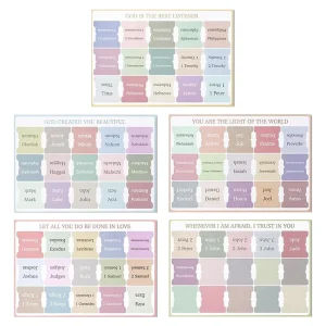 Cartes de versets bibliques pour l&rsquo;encouragement spirituel 50 cartes citations inspiratrices design pastel apaisant usage quotidien cadeaux émotionnels