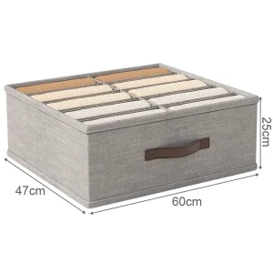 Organisateur de rangement pour vêtements boîte à compartiments tiroir de stockage en tissu synthétique moderne poignée marron pour chambre bébé