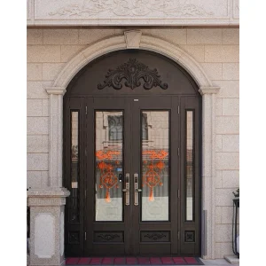 Porte d&rsquo;entrée coulissante intelligente design contemporain sécurité bébé acier inoxydable montage facile