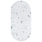 Draphousse en coton pour bassinet bébé motif nuages et étoiles doux et respirant housse de matelas ajustée pour berceau