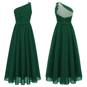Robe de soirée filles vert émeraude asymétrique dentelle guipure longueur genou robe cocktail élégante soirée mariage événement formel Robe de soirée filles vert émeraude asymétrique dentelle guipure longueur genou robe cocktail élégante soirée mariage événement formel