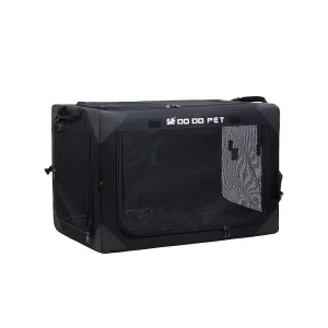 Cage transport animaux de compagnie DO DO PET pliable respirante multifonctionnelle voiture camping extérieur universelle design moderne durable noir