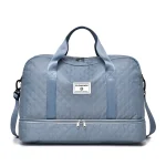 Sac à bagages voyage léger grande capacité sac weekend sport bandoulière port épaule nylon ZUOMANNI bleu pastel