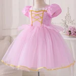 Robe de princesse pour enfants costume de fée en satin et tulle robe de bal pour filles style féérique occasion festive accessoire de qualité