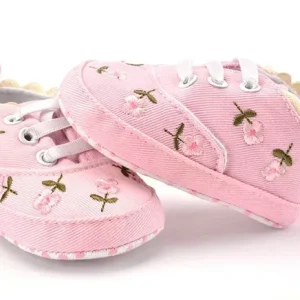 Chaussures bébé fille floral brodé semelles souples Prewalker 01 ans confortable et sécuritaire Chaussures bébé fille floral brodé semelles souples Prewalker 01 ans confortable et sécuritaire