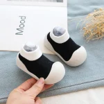 Chaussures bébé premiers marcheurs antidérapant en caoutchouc doux semelle plancher pieds nus tricot décontracté universel 01 ans