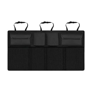Organisateur coffre voiture arrière rangement多 compartiments poches poignées gain de place pratique tissu durable Organisateur coffre voiture arrière rangement多 compartiments poches poignées gain de place pratique tissu durable