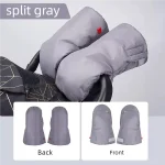 Gants de poussette bébé doux chauds imperméables antigel pour hiver couverture mains 2 pièces  gris
