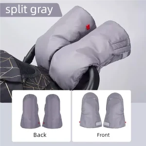 Gants de poussette bébé doux chauds imperméables antigel pour hiver couverture mains 2 pièces gris Gants de poussette bébé doux chauds imperméables antigel pour hiver couverture mains 2 pièces gris